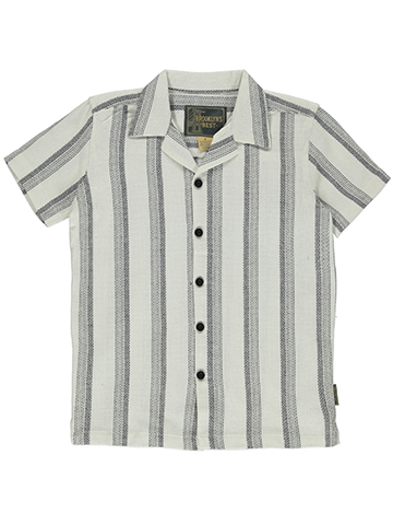 Brooklyn's Best Boys' Striped Woven Button-Up Shirt - CookiesKids.com