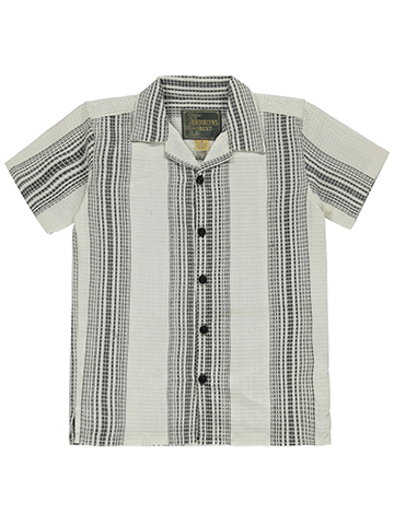 Brooklyn's Best Boys' Checker Woven Button-Up Shirt - CookiesKids.com