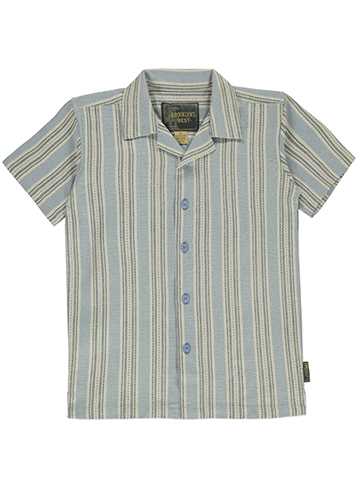 Brooklyn's Best Boys' Striped Woven Button-Up Shirt - CookiesKids.com