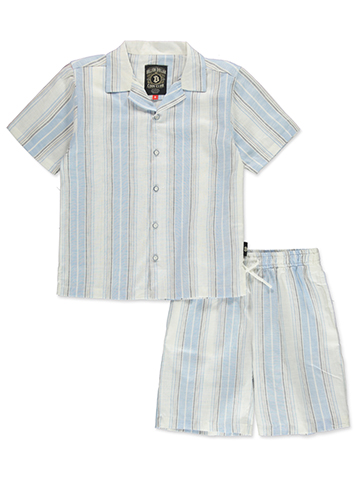 Billion Dollar Coin Boys' 2-Piece Linen Shorts Set Outfit - CookiesKids.com