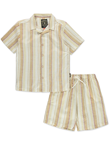 Billion Dollar Coin Boys' 2-Piece Linen Shorts Set Outfit - CookiesKids.com