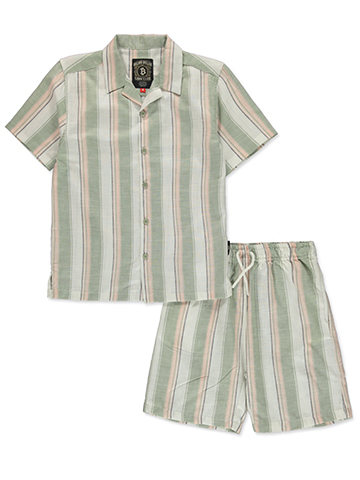 Billion Dollar Coin Boys' 2-Piece Linen Shorts Set Outfit - CookiesKids.com