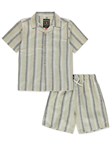 Billion Dollar Coin Boys' 2-Piece Linen Shorts Set Outfit - CookiesKids.com