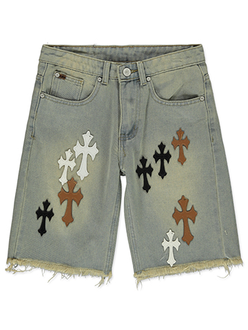 Billion Dollar Coin Boys' Crosses Denim Shorts - CookiesKids.com