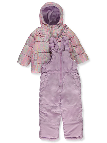 Wipette Baby Girls' 2-Piece Cheetah Snowsuit Set - CookiesKids.com