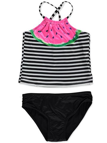 Pink Platinum Girls' 2-Piece Watermelon Tankini Swimsuit Set Outfit - CookiesKids.com