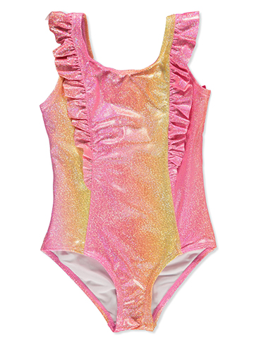 Pink Platinum Girls' 1-Piece Ombre Glitter Mermaid Swimsuit - CookiesKids.com