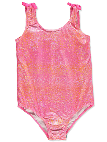Pink Platinum Girls' 1-Piece Foil Dot Swimsuit - CookiesKids.com