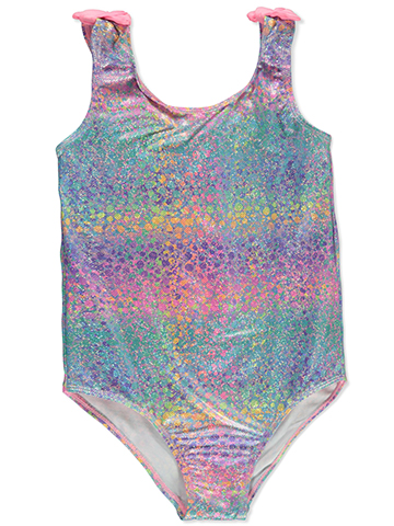 Pink Platinum Girls' 1-Piece Foil Dot Swimsuit - CookiesKids.com