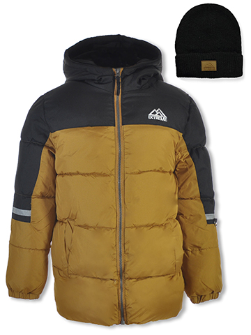 Iextreme Boys' Colorblock Puffer Jacket With Hat - CookiesKids.com