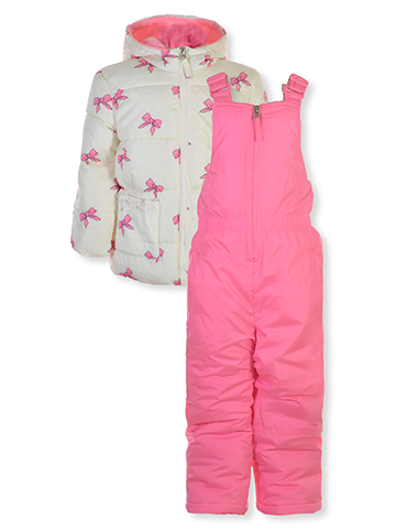 Pink Platinum Girls' 2-Piece Snowsuit Jacket Set Outfit - CookiesKids.com