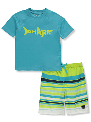 Big Chill Boys' 2-Piece Shark Rashguard Swim Set - CookiesKids.com