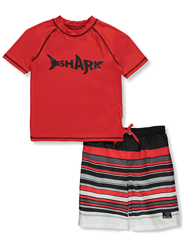 Big Chill Boys' 2-Piece Shark Rashguard Swim Set - CookiesKids.com