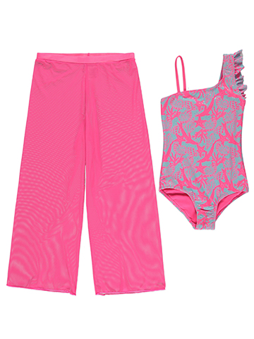 Kensie Girl Girls' 2-Piece 1-Shoulder Swimsuit Pants Set - CookiesKids.com