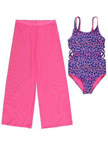 Kensie Girl Girls' 2-Piece Floral Swimsuit Pants Set - CookiesKids.com