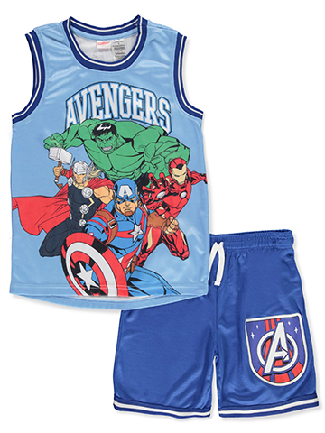 Marvel Avengers Boys' 2-Piece Basketball Shorts Set Outfit - CookiesKids.com