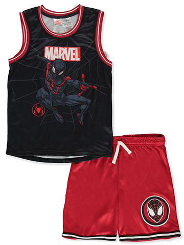 Marvel Spider-Man Boys' 2-Piece Basketball Shorts Set Outfit - CookiesKids.com