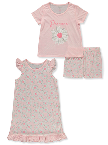 Rene Rofe Girls' 3-Piece Nightgown Pajamas Set - CookiesKids.com
