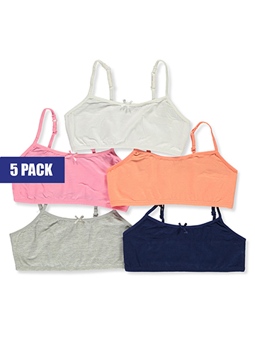 Rene Rofe Girls' 5-Pack Bralettes - CookiesKids.com