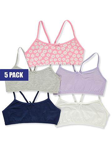 Rene Rofe Girls' 5-Pack Bralettes - CookiesKids.com