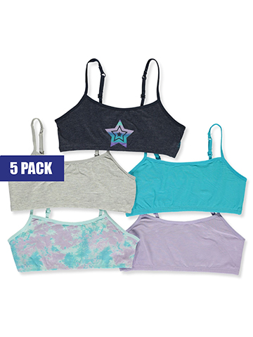 Rene Rofe Girls' 5-Pack Cropped Bralettes - CookiesKids.com