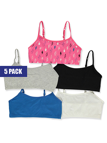 Rene Rofe Girls' 5-Pack Cropped Bralettes - CookiesKids.com