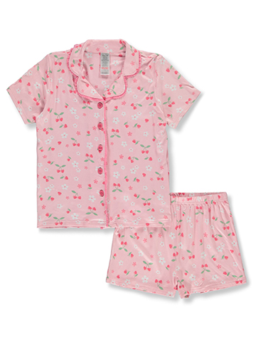 Rene Rofe Girls' 2-Piece Cherry Coat Style Pajamas - CookiesKids.com