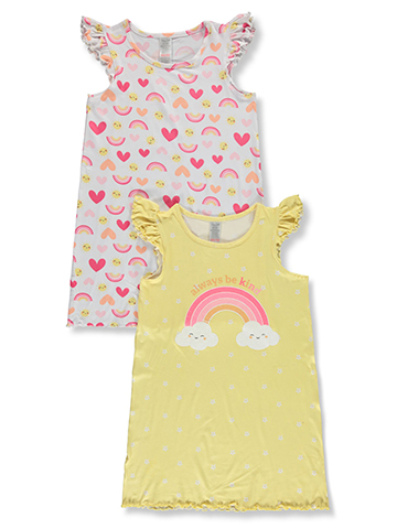 Rene Rofe Girls' 2-Pack Rainbow Nightgowns - CookiesKids.com