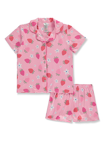 Rene Rofe Girls' 2-Piece Strawberry Coat Style Pajamas - CookiesKids.com