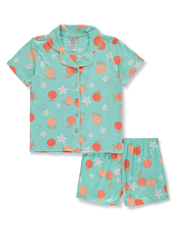 Rene Rofe Girls' 2-Piece Peach Coat Style Pajamas - CookiesKids.com