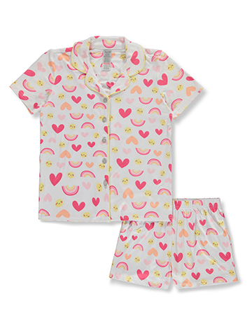 Rene Rofe Girls' 2-Piece Rainbow Coat Style Pajamas - CookiesKids.com