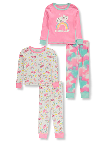 Rene Rofe Girls' 4-Piece Mix Match Pajamas Set - CookiesKids.com