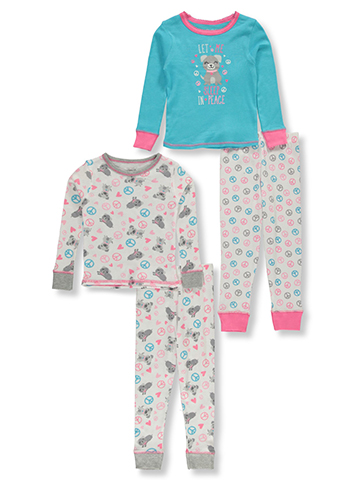 Rene Rofe Girls' 4-Piece Mix Match Pajamas Set - CookiesKids.com