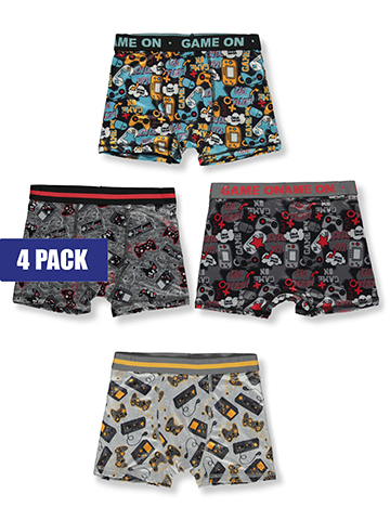Only Boys Boys' 4-Pack Gamer Boxer Briefs Underwear - CookiesKids.com