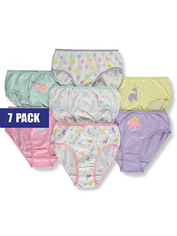 Real Love Girls' 7-Pack Dinosaur Bikini Briefs Underwear - CookiesKids.com