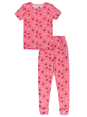 LaLa Girls' Strawberry Print Pajama Set - CookiesKids.com