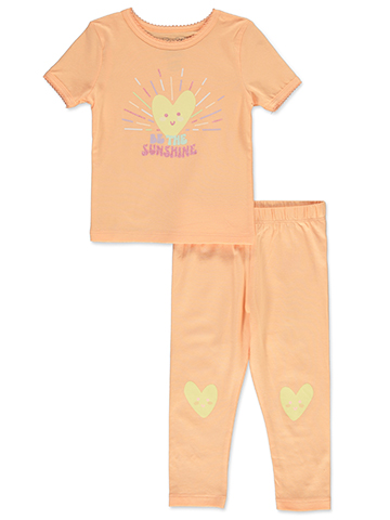 Rene Rofe Baby Girls' Sunshine Heart Graphic Pajama Set - CookiesKids.com