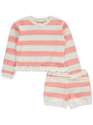 Jessica Simpson Girls' 2-Piece Chenille Sweater Shorts Set Outfit - CookiesKids.com