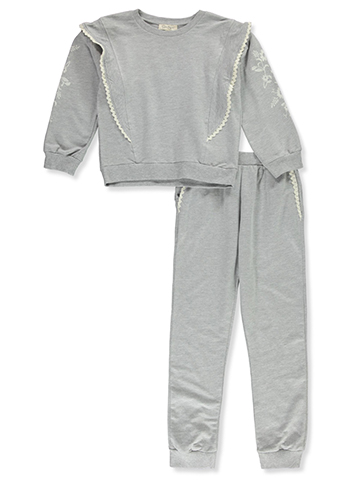 Jessica Simpson Girls' 2-Piece French Terry Joggers Set Outfit - CookiesKids.com