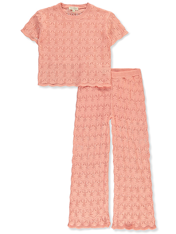 Jessica Simpson Girls' 2-Piece Laser Crochet Set Outfit - CookiesKids.com