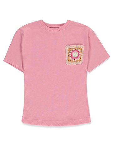 Jessica Simpson Girls' Crochet Pocket T-Shirt - CookiesKids.com