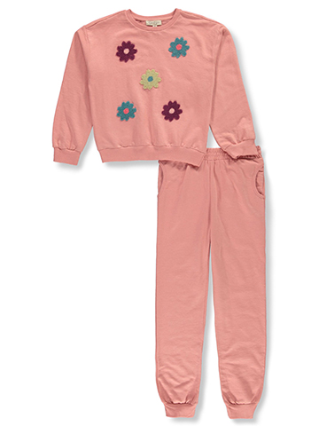 Jessica Simpson Girls' 2-Piece Fleece Joggers Set Outfit - CookiesKids.com