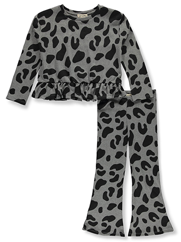 Jessica Simpson Girls' 2-Piece Fleece Flower Joggers Set Outfit - CookiesKids.com