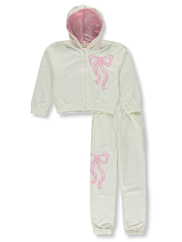 Jessica Simpson Girls' 2-Piece Ribbon Joggers Set Outfit - CookiesKids.com