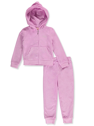 Juicy Couture Girls' 2-Piece Signature Knit Joggers Set Outfit - CookiesKids.com