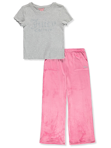 Juicy Couture Girls' 2-Piece Rhinestone Pants Set Outfit - CookiesKids.com