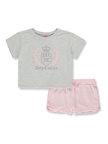Juicy Couture Girls' 2-Piece Shorts Set Outfit - CookiesKids.com