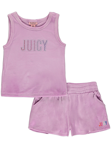 Juicy Couture Girls' 2-Piece Shorts Set Outfit - CookiesKids.com