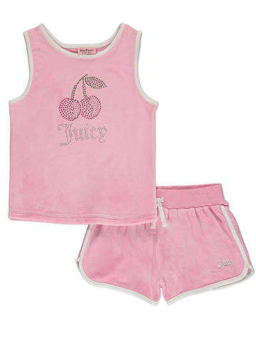 Juicy Couture Girls' 2-Piece Shorts Set Outfit - CookiesKids.com