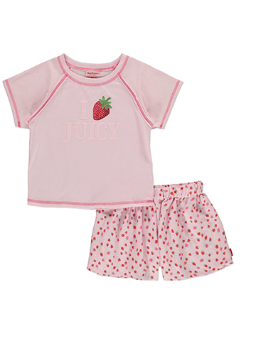 Juicy Couture Girls' 2-Piece Shorts Set Outfit - CookiesKids.com